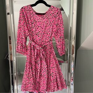 Lilly Pulitzer a line with tie belt. Hot pink leopard print